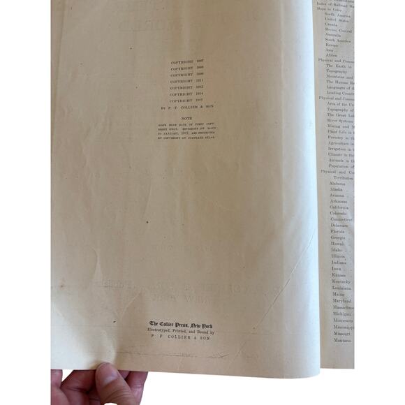 1917 The New Encyclopedic Atlas And Gazetteer Of The World P.F Collier & Son - Picture 7 of 11